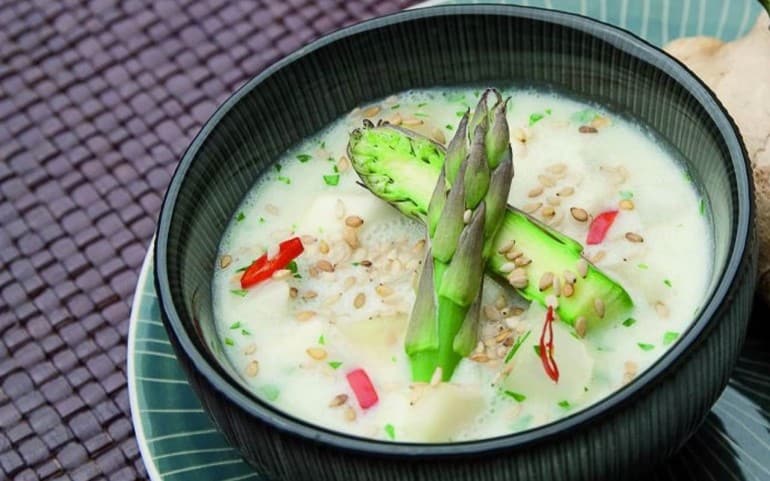 asparagus cream soup-coconut milk