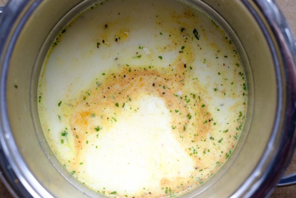 add cream to soup base