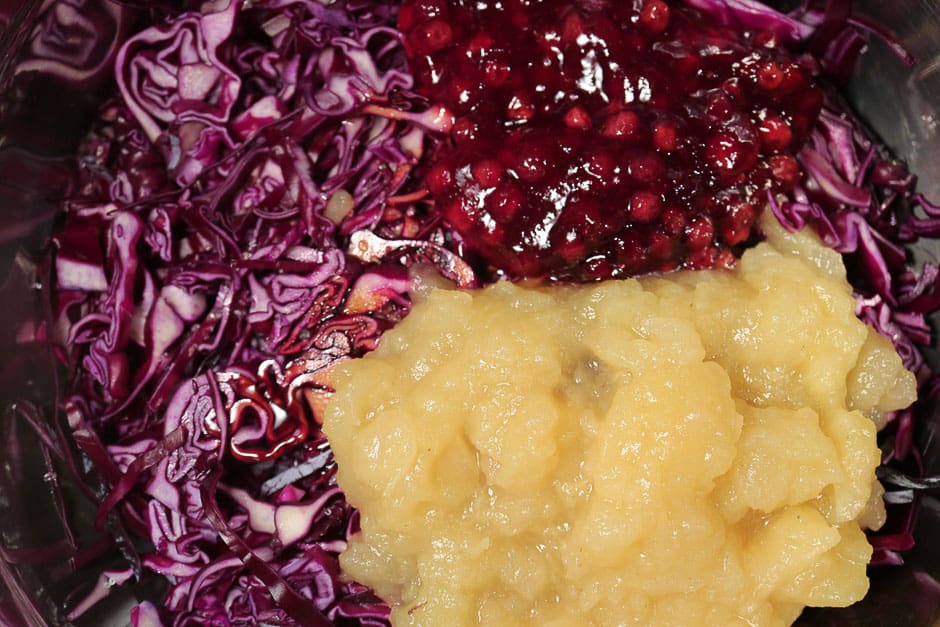 Marinate red cabbage.