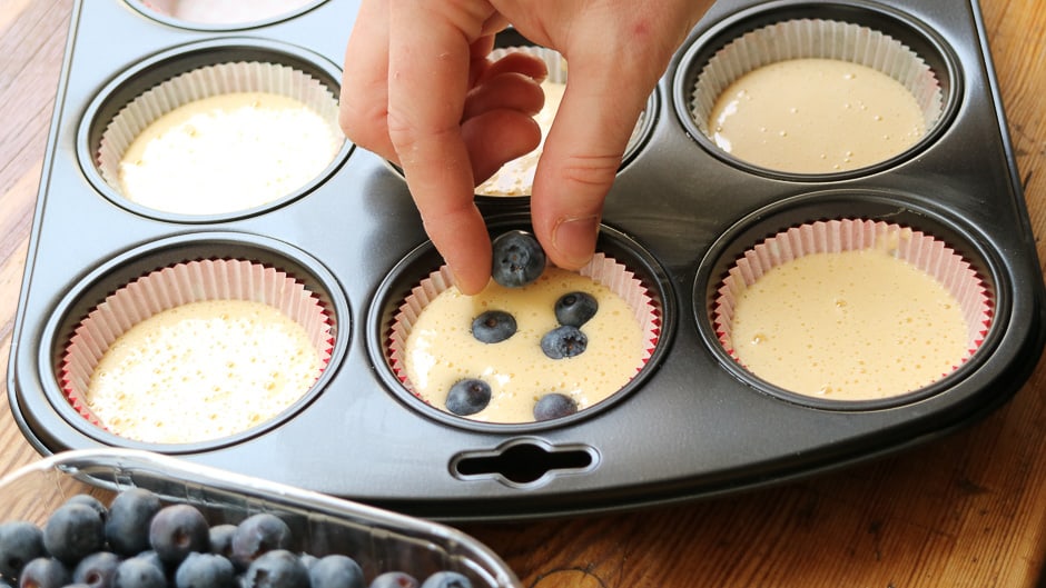 cupcakes or muffins with blueberries