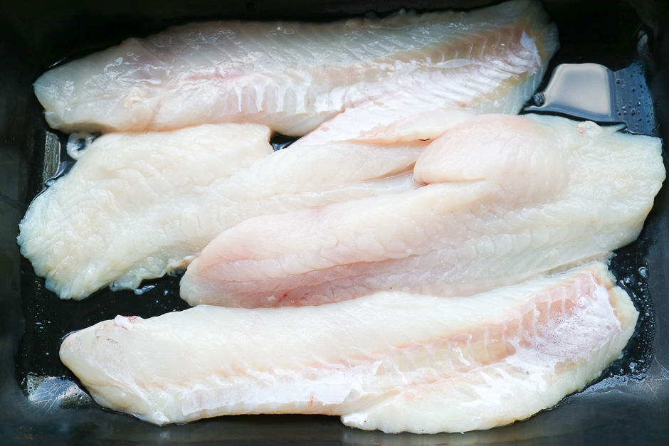Fish fillets prepared raw ready to cook.