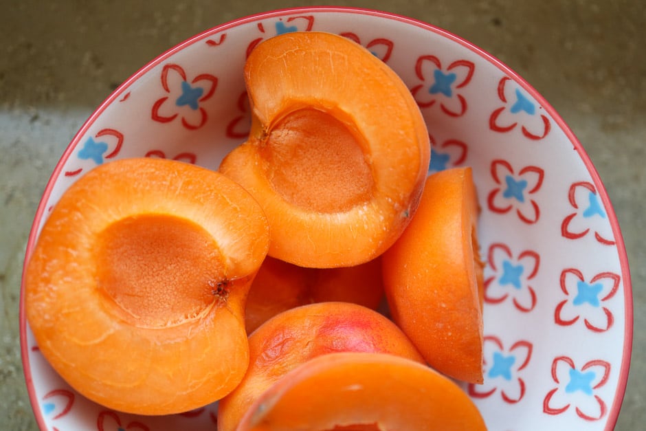 halved apricots