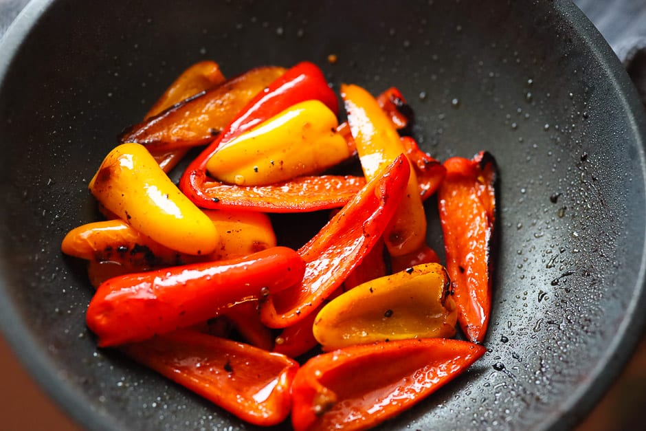Fry the peppers