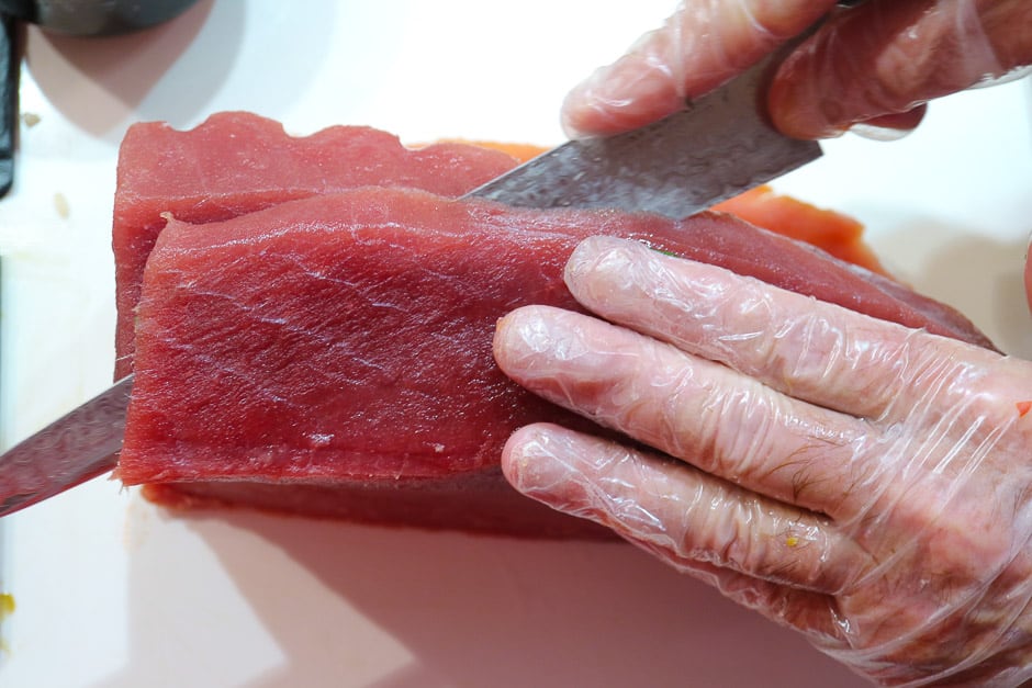 Cut tuna