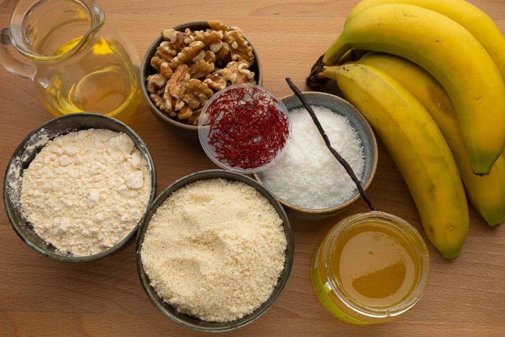 Ingredients banana cake