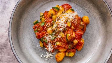 Gnocchi tomato sauce on the plate