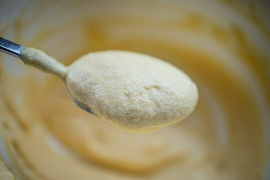 Wafer batter on the spoon