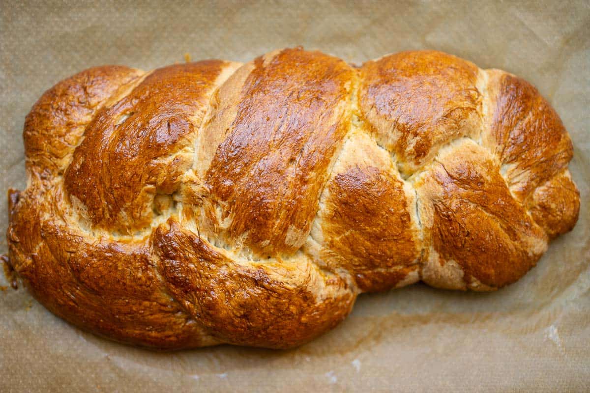 Baked yeast plait recipe picture