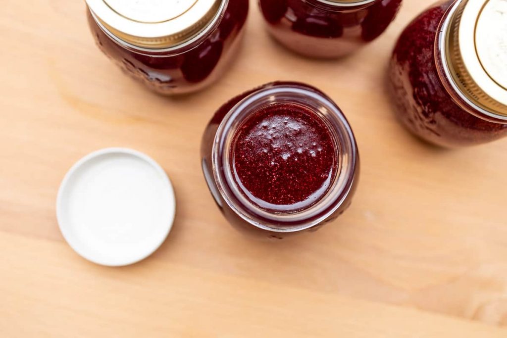 Currant jam in a glass
