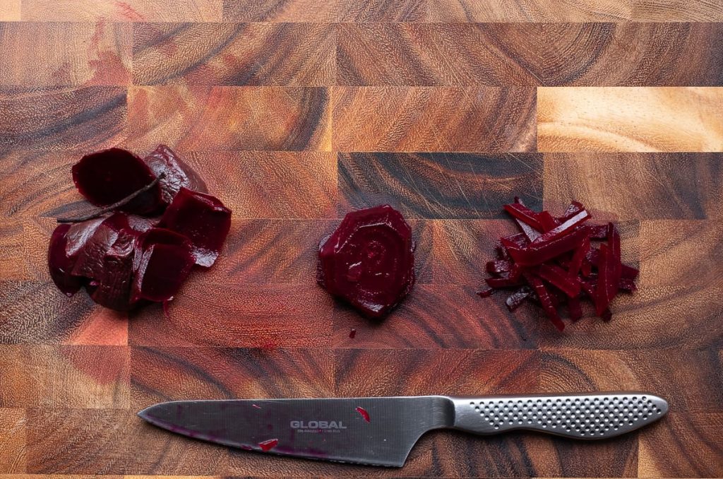 Cut the beetroot into strips