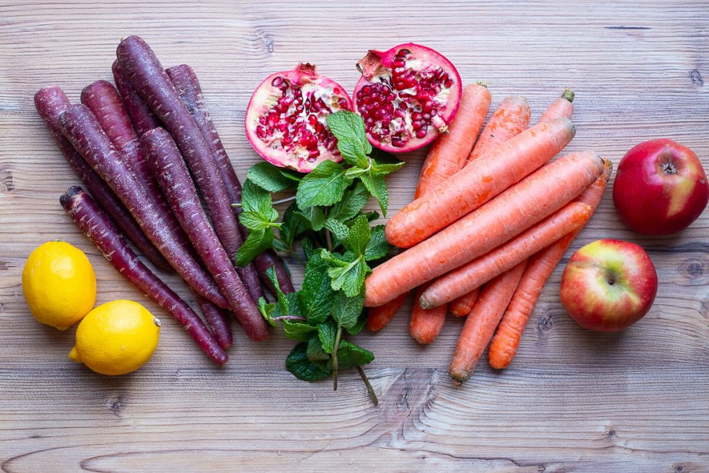 Ingredients for carrot salad