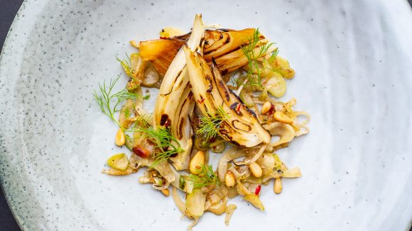 Roasted fennel with pine nuts
