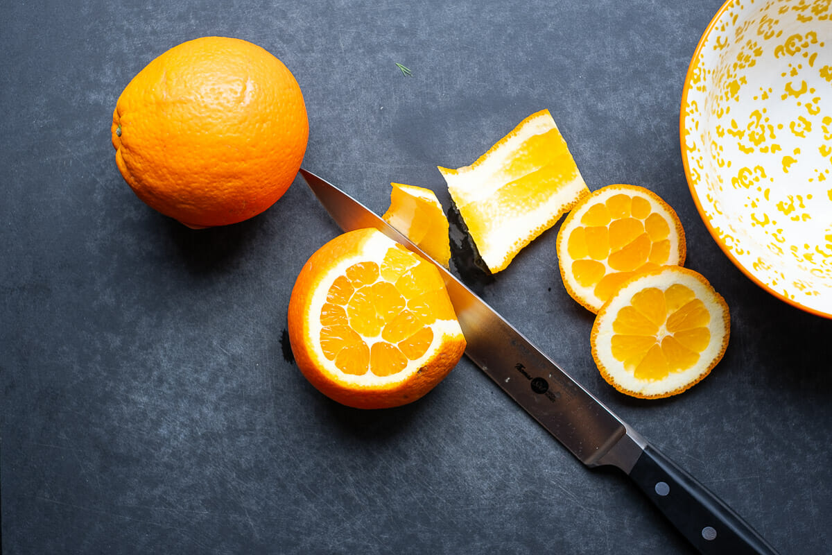Orange peel cut guide