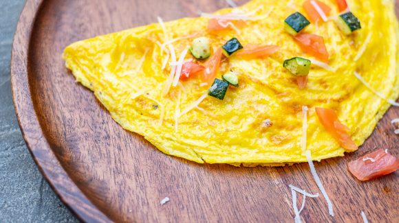 Vegetable omelette close-up