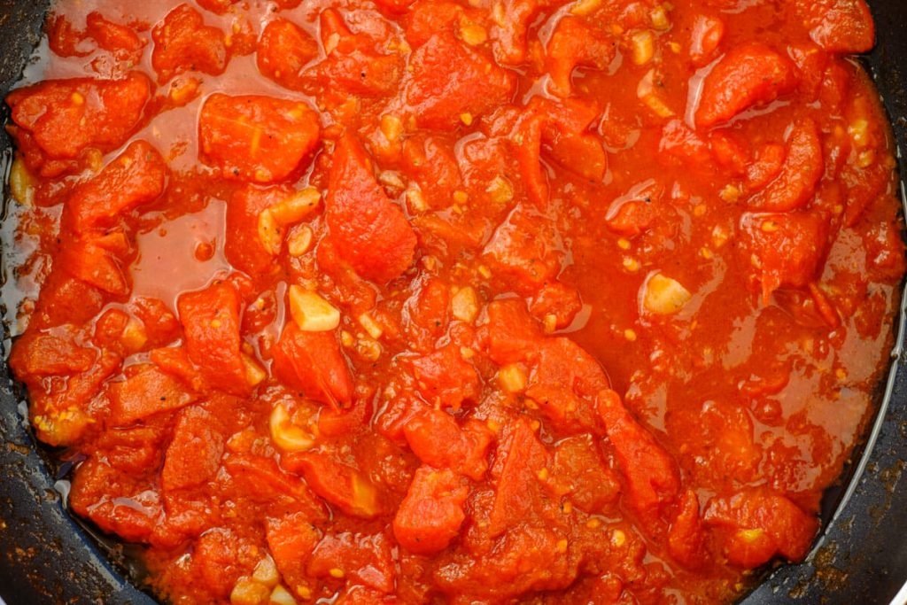 Tomato sauce in the pan