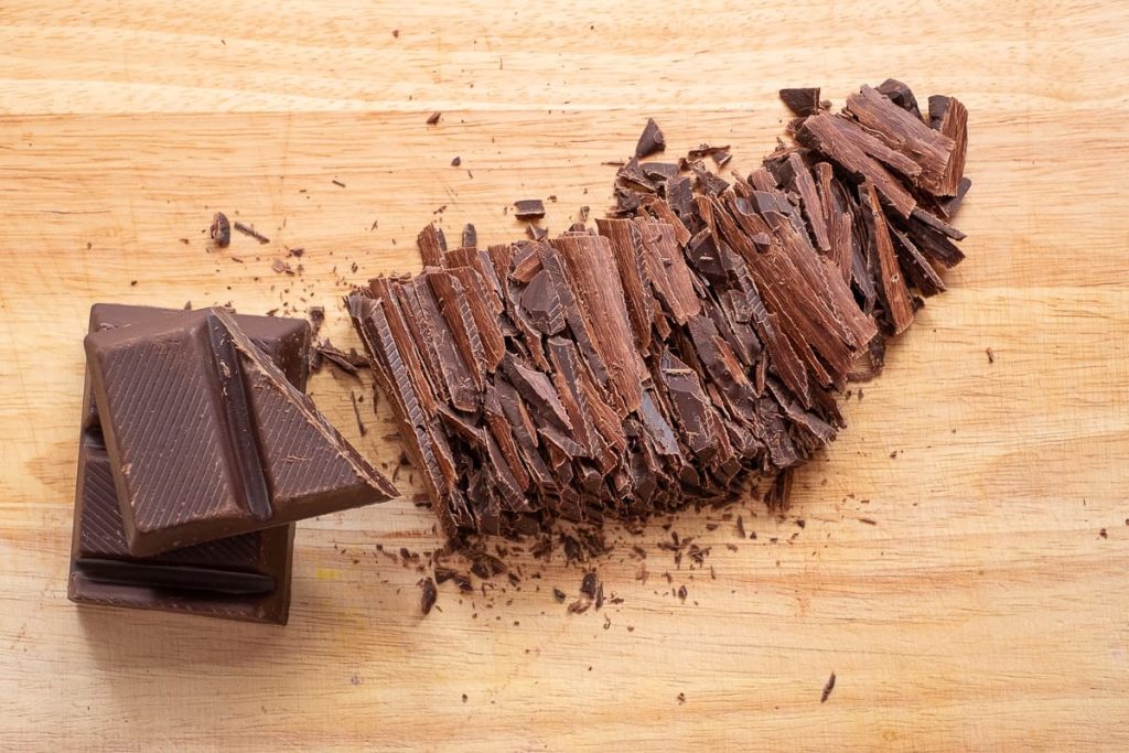 Cut the dark chocolate into small pieces