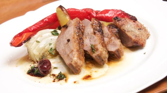 Duck breast from the oven with peppers, fennel and potatoes Recipe picture.