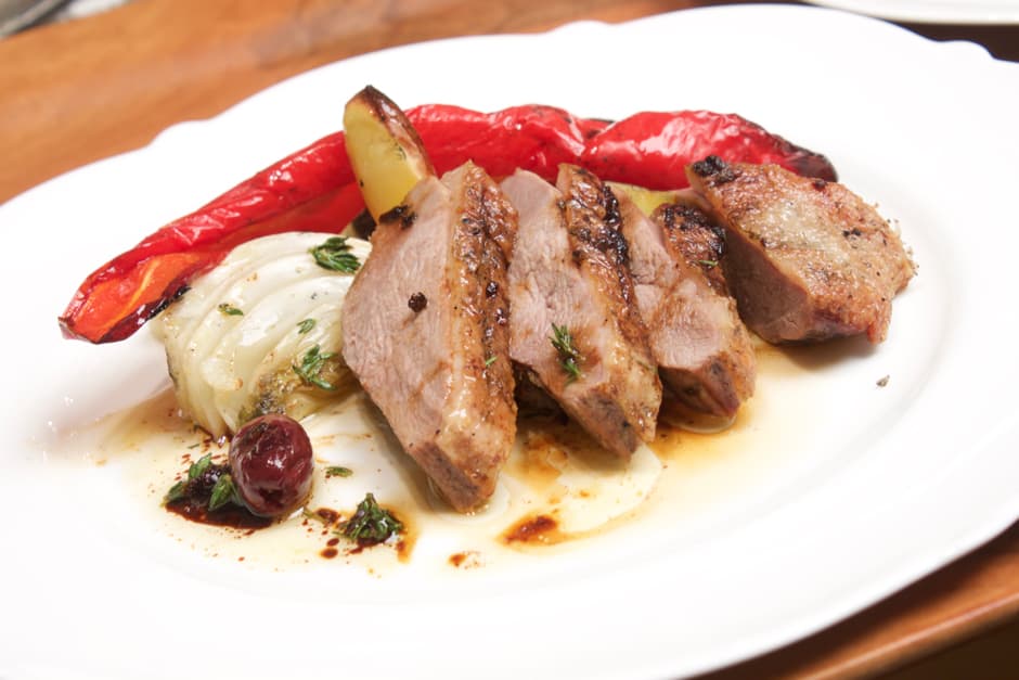 Duck breast from the oven with peppers, fennel and potatoes Recipe picture.