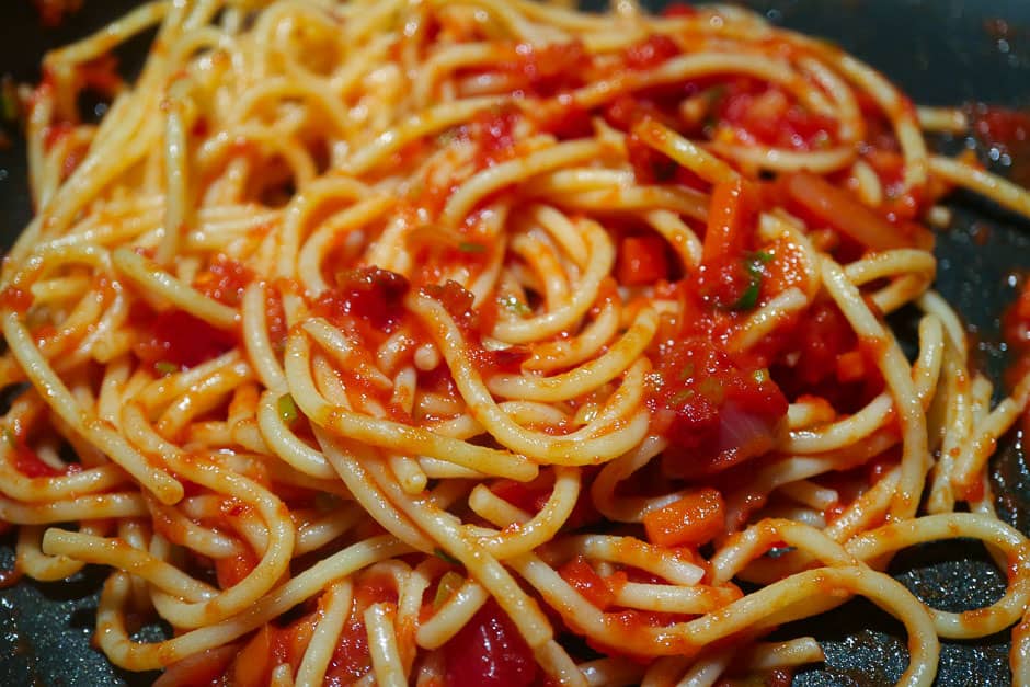 Spaghetti in tomato sauce