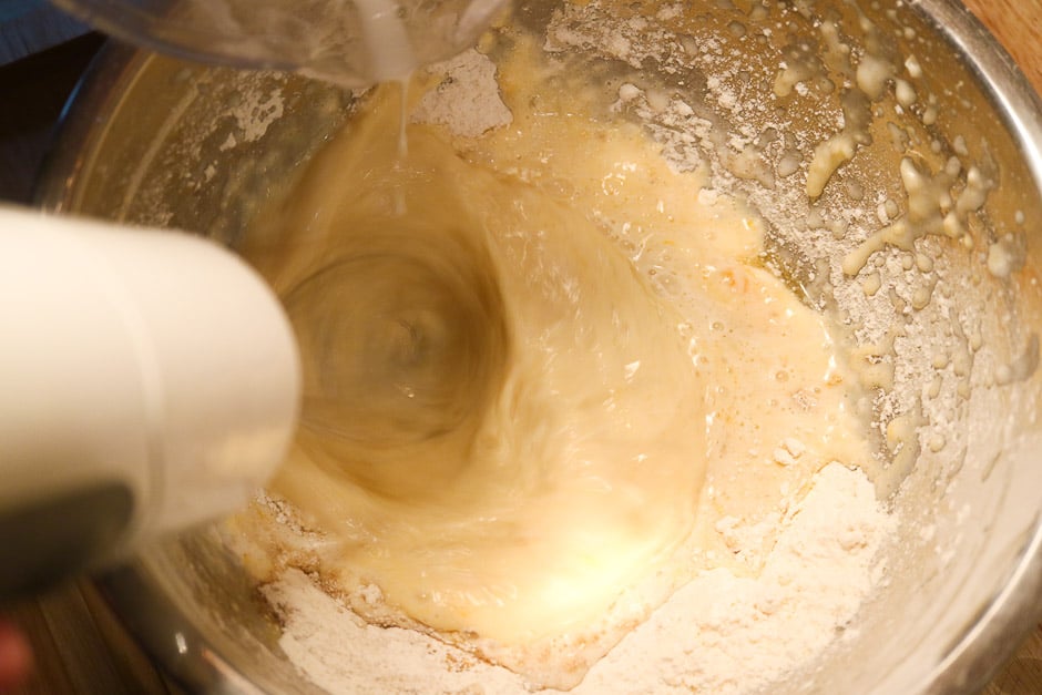 Mix the pancake batter