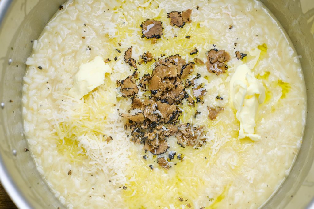 Add truffle to risotto