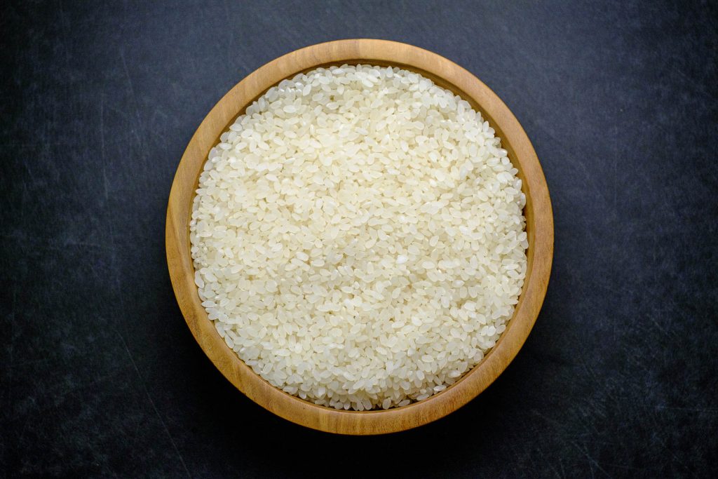 Raw sushi rice