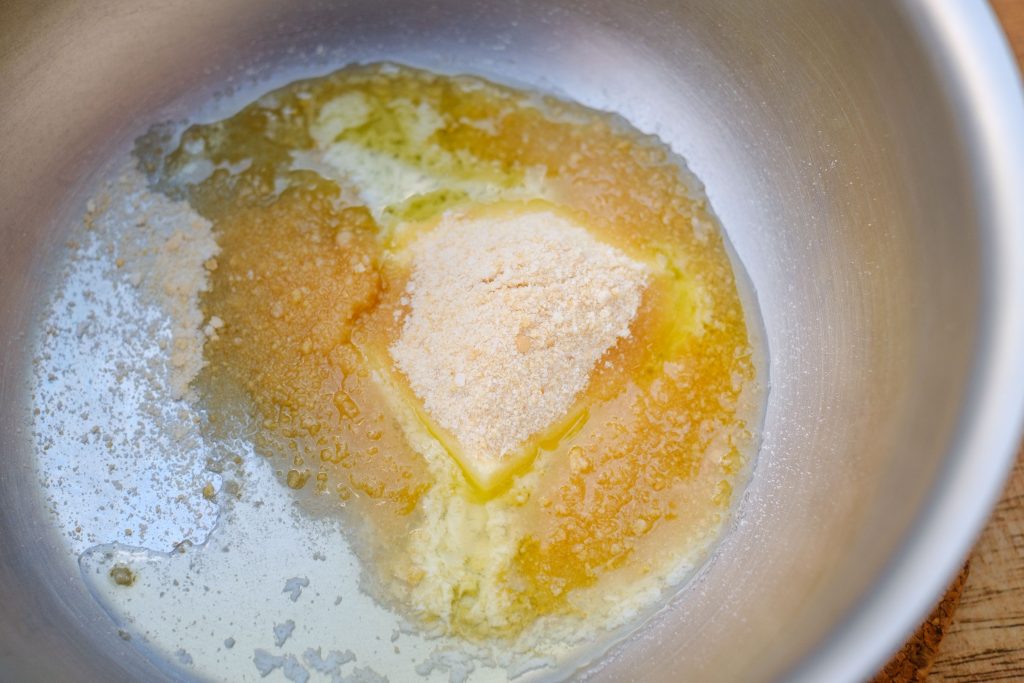 Prepare butter crumbs