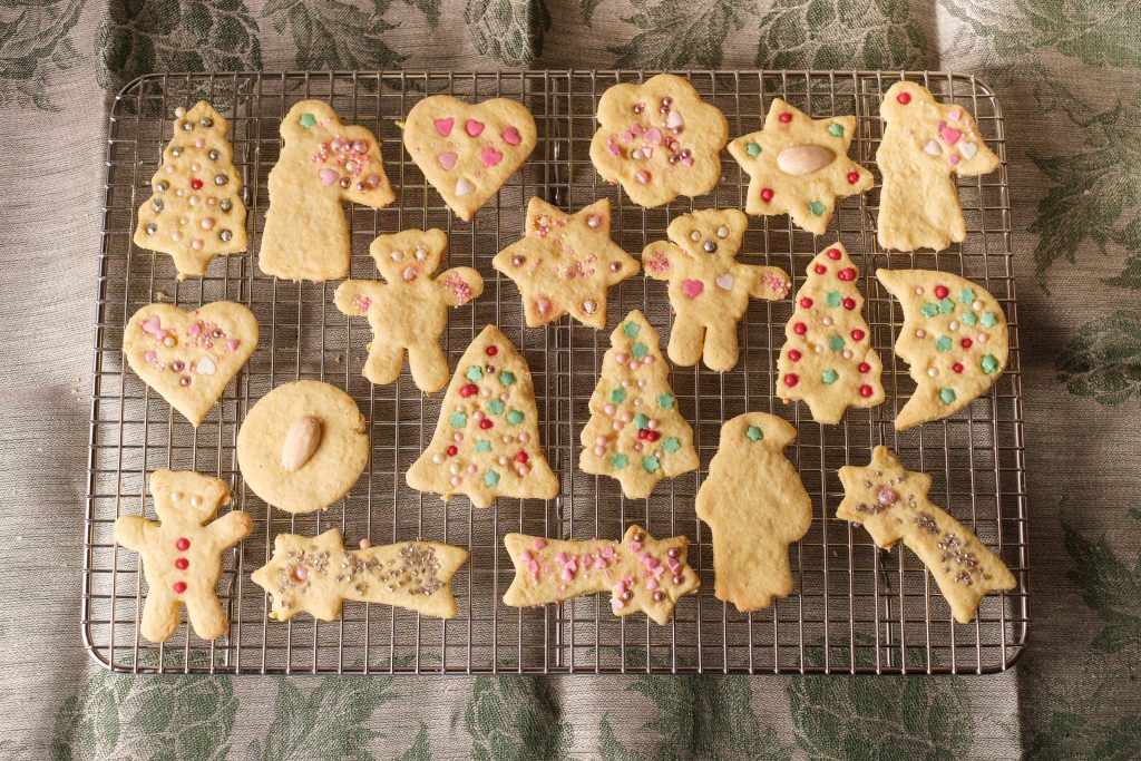 Colorfully decorated Christmas cookies