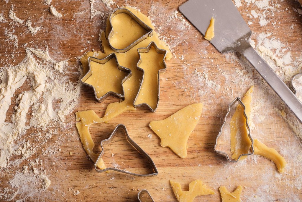 Cut out Christmas cookies