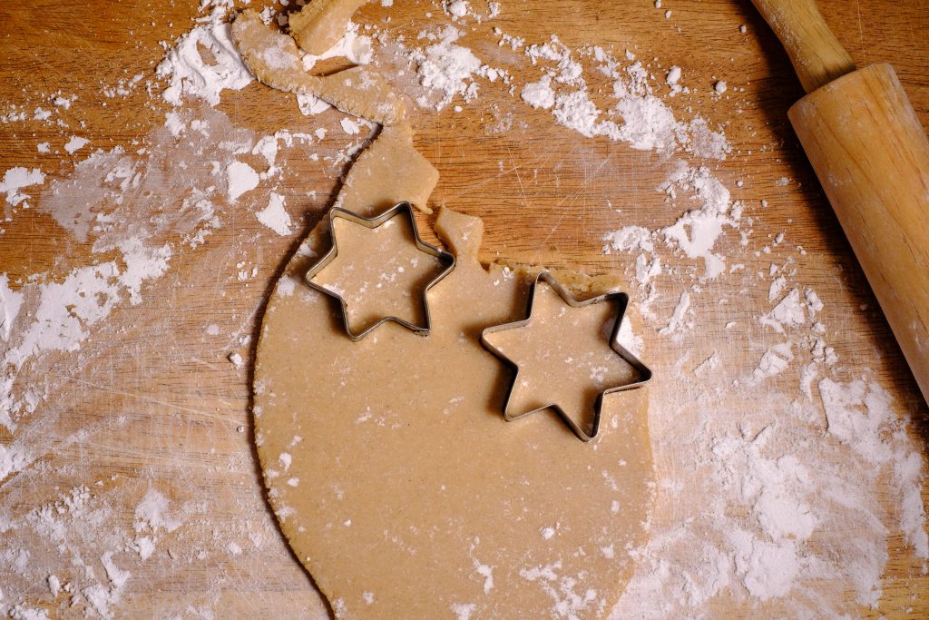 Cut out cookies to make stars