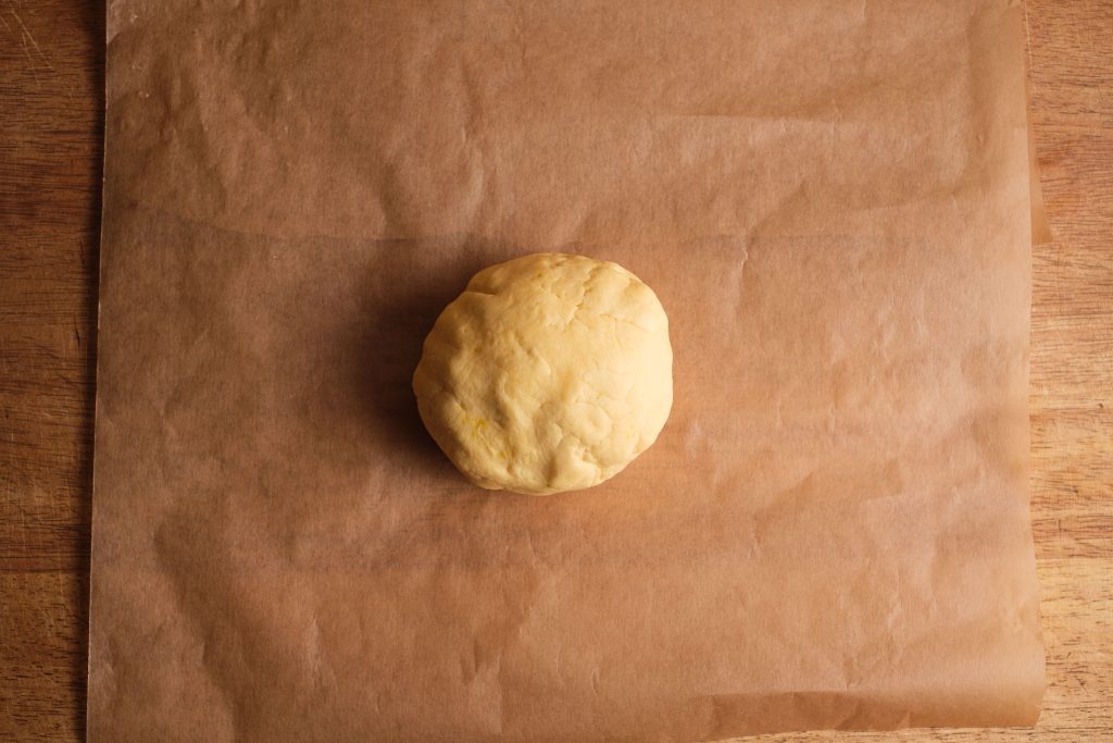 Shortcrust pastry on baking paper