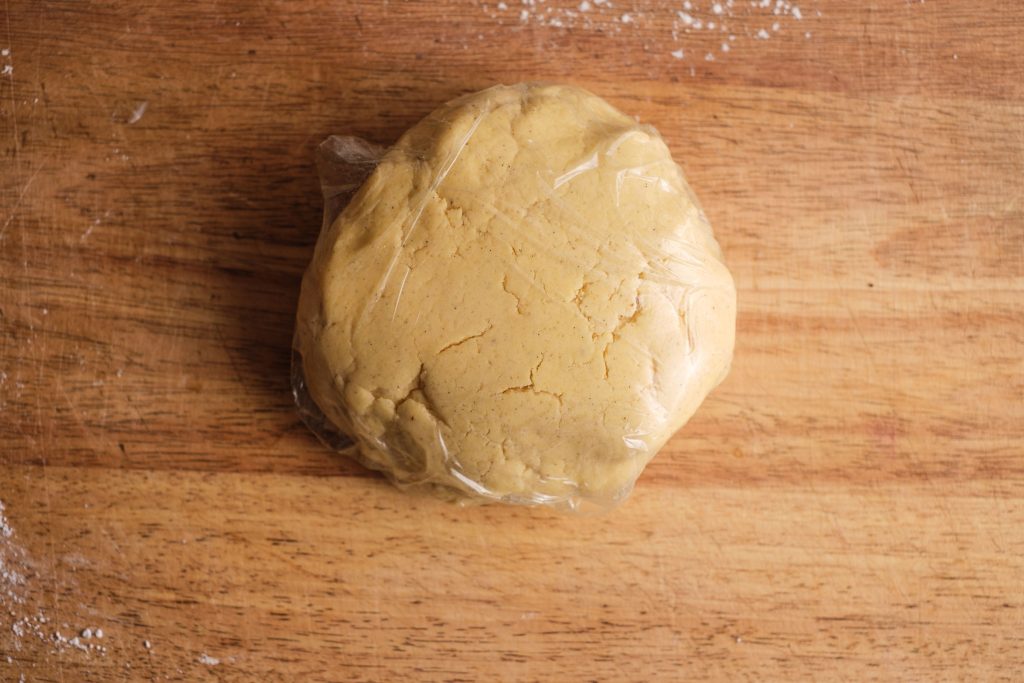 Foil-wrapped vanilla croissant dough