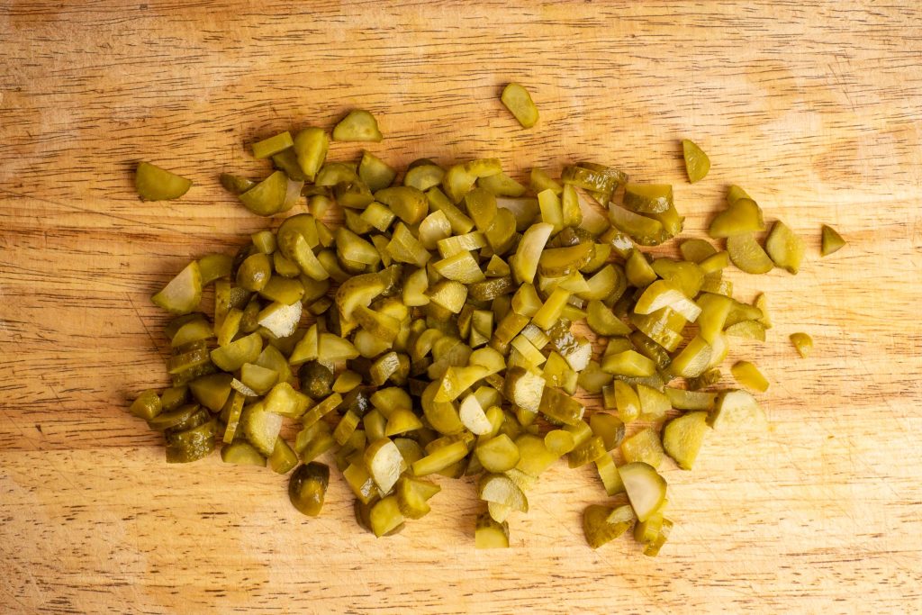 Finely chopped pickles