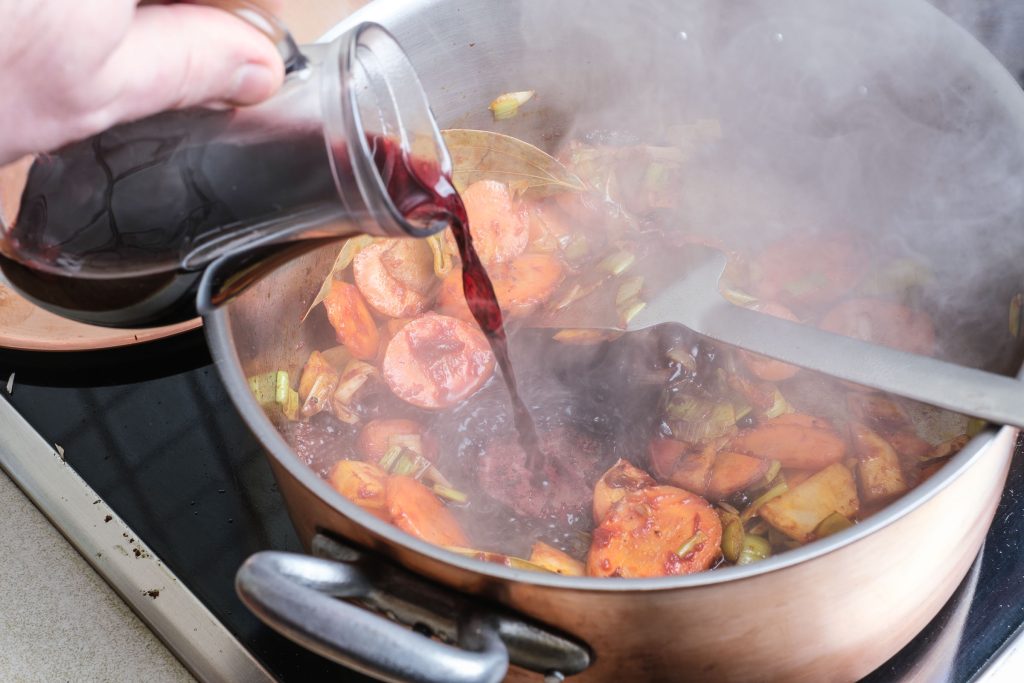 Deglaze the roasting approach with port wine