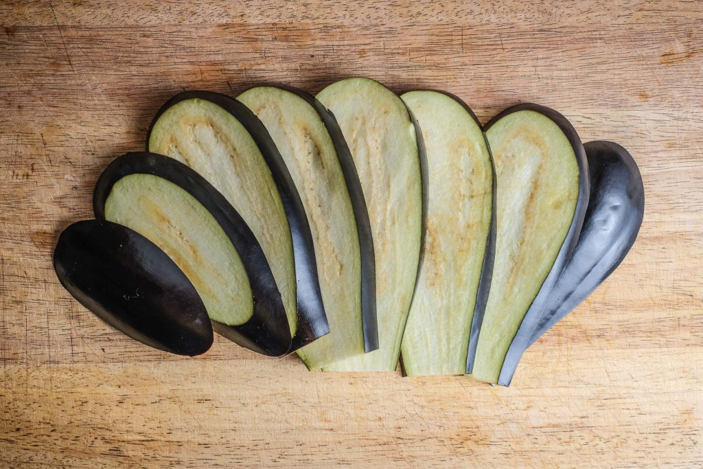 Eggplant or aubergine slices