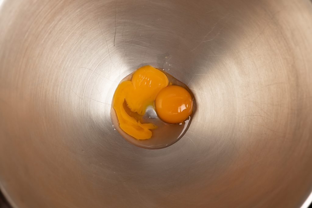 Egg yolk mixing bowl