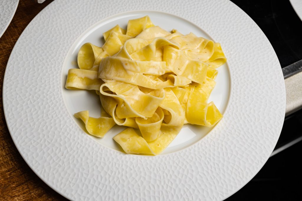 Truffle pasta on the plate